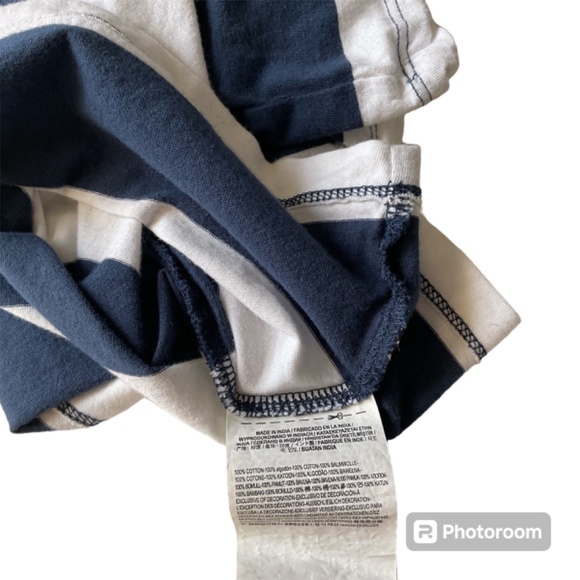 VANS Crop Top Shirt Off The Wall 1966 GOLD Graphic Logo Striped Womens Sz Small - Picture 10 of 11